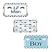 Little Man - Blue Boy Baby Shower Miniatures Candy Bar Wrapper Stickers (54 Count)