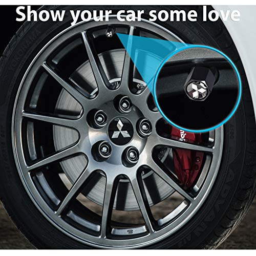 Custom Tire Valve Stem Caps (35 Vehicle Models) Anti-Theft Hexagon Design | Car, Truck, SUV | Leakproof, Airtight, Dustproof Seal | All-Weather, Lock Tight Fit (for Mitsubishi Vehicles)