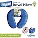 Cloudz Kids Dual Comfort Microbead Airplane Travel Neck Pillow. Super Soft Cozy Plush on One Side, Cool Relaxing Spandex on The Other! Keep Your Kids Comfy and Supported at Home or On The Go! - Blue