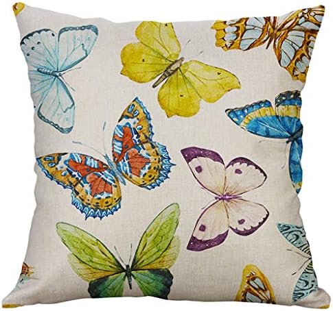 Pillow Cases - 40x40cm - Butterfly Pattern - Throw Cushion Cover Fashion Pillowcase with Hidden Zipper for Home Sofa Decor (C)