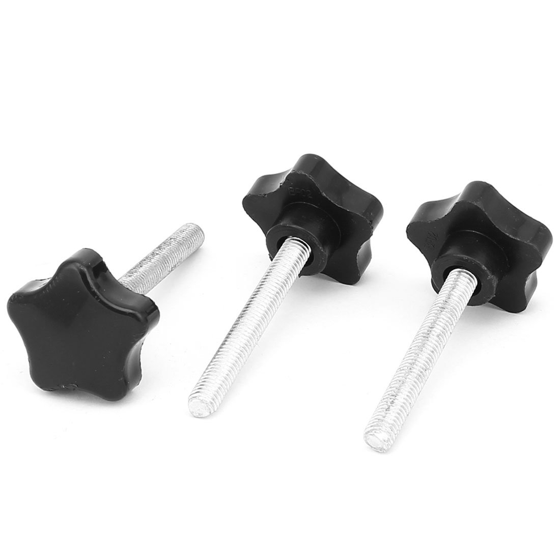 Sourcingmap M8 x 60mm Threaded Screw on Type Star Head Clamping Knob Grip 3pcs
