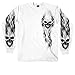 Hot Leathers 21799 Men's Ghost Skull Long Sleeve Shirt (White, X-Large)