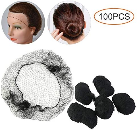 Tanice 100PCS Hair Nets Invisible Elastic Edge Mesh Net Fishnet Elastic Cotton Fibers
