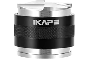 IKAPE Coffee Products, 51mm Coffee Distributor & Hand Tamper, Adjustable Depth Espresso Distributor Fits All 51mm Espresso Portafilter, Compatible with Delonghi Bottomless Portafilter (Black)