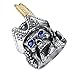 LineAve Men's Stainless Steel Captain Skull Pirate Ring, Size 9, 8h5058s09