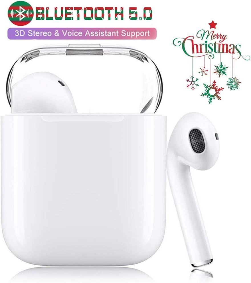 Bluetooth 5.0 Headphones Wireless Earbuds with Fast Charging Case IPX7 Waterproof 3D Stereo Earphones Noise-Canceling in-Ear Built-in Mic Headset,for iPhone/Apple/AirPods Pro/Android Sports Earphone