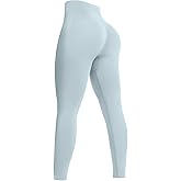 YOAKUKA Women's Seamless Leggings High Waisted Compression Workout Leggings Tummy Control Yoga Pants Light Gray