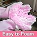 Wash Cleaning Gloves with Sponge Scrubbers, Rubber Scrubbing Gloves for Dishes, Reusable Silicone Scrubbing Gloves for Washing Kitchen, Bathroom,Car & More (Pink)