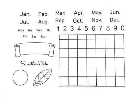 Amazon Co Jp クリアスタンプ カレンダー スケジュール シリコン 判子 手帳や手作りカードに 文房具 オフィス用品