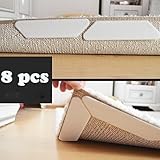 FOMAN Rug Grippers (8pcs) - Best Non Slip Rug Gripper Pads & Anti Curling Carpet Grippers, Anti Slip Rug Pad for Rugs - Ideal Rug Stopper For Kitchen | Bathroom