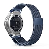 Gear S2 Watch Band, MoKo Milanese Loop Stainless Steel Bracelet Smart Watch Strap + Connector for Samsung Gear S2 SM-R720 & SM-R730 Smart Watch (NOT FIT Gear S2 SM-R735), BLUE