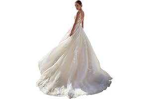 SEIM Lace Appliqued Wedding Dresses for Bride 2025 Beach Wedding Bridal Gowns for Women SE002