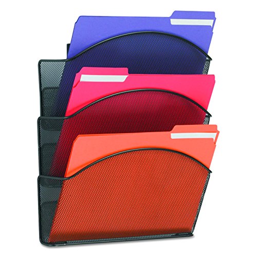 Safco Products  5652BL Onyx Mesh Triple Pocket Wall Rack, Letter Size, Black