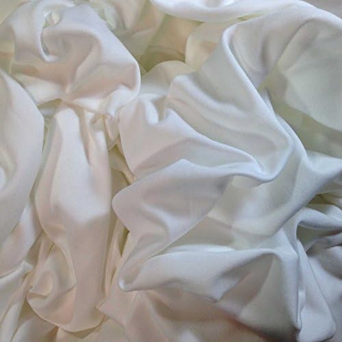 Organic Cotton Fabric Yardage Optic White Interlock Knit Material for T Shirt Cloth and Apparel Sewing Printing Dyeing Crafting Tie Dye and Textile Art (4 Yards)