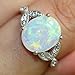 Jude Jewelers Rhodium Plated Fire Opal Wedding Engagement Ring Size 4-12 (8)