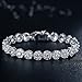 WOSTU Womens Tennis Bracelets White Gold Plated Cubic Zirconia Crystal Bracelets