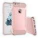 iPhone 6S Plus Case,iPhone 7 Plus Case,Spevert Heavy Duty Dual Layer Hybrid Hard PC Back Soft TPU Raised Edge Shock Absorption Protective Case for iPhone 6S Plus/7 Plus - Rose Gold/Rose Gold