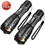 LED Flashlight Pack High Lumens Tactical Flashlight Zoomable Torch for Camping (2 pack)