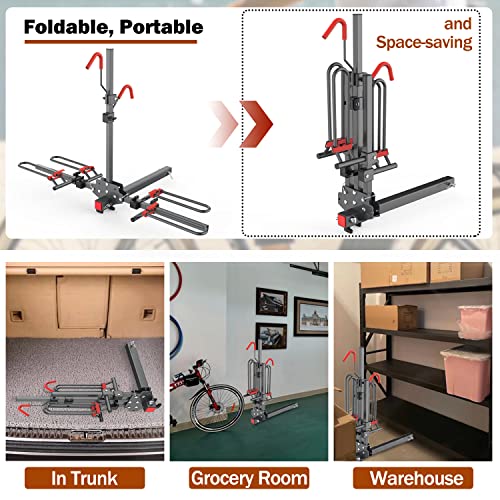 MARVOWARE Hitch Mounted Foldable 2Bike Rack Platform Style Bicycles