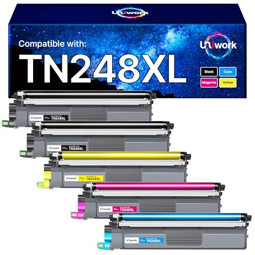 TN248XL Compatible with Brother MFC-L3760CDW DCP-L3560CDW MFC-L3740CDW Toner Set, TN248 Black for HL-L3240CDW HL-L3220CWE MFC-L3740CDWE DCP-L3520CDW DCP-L3520CDWE MFC-L8340CDWE 5 pack )
