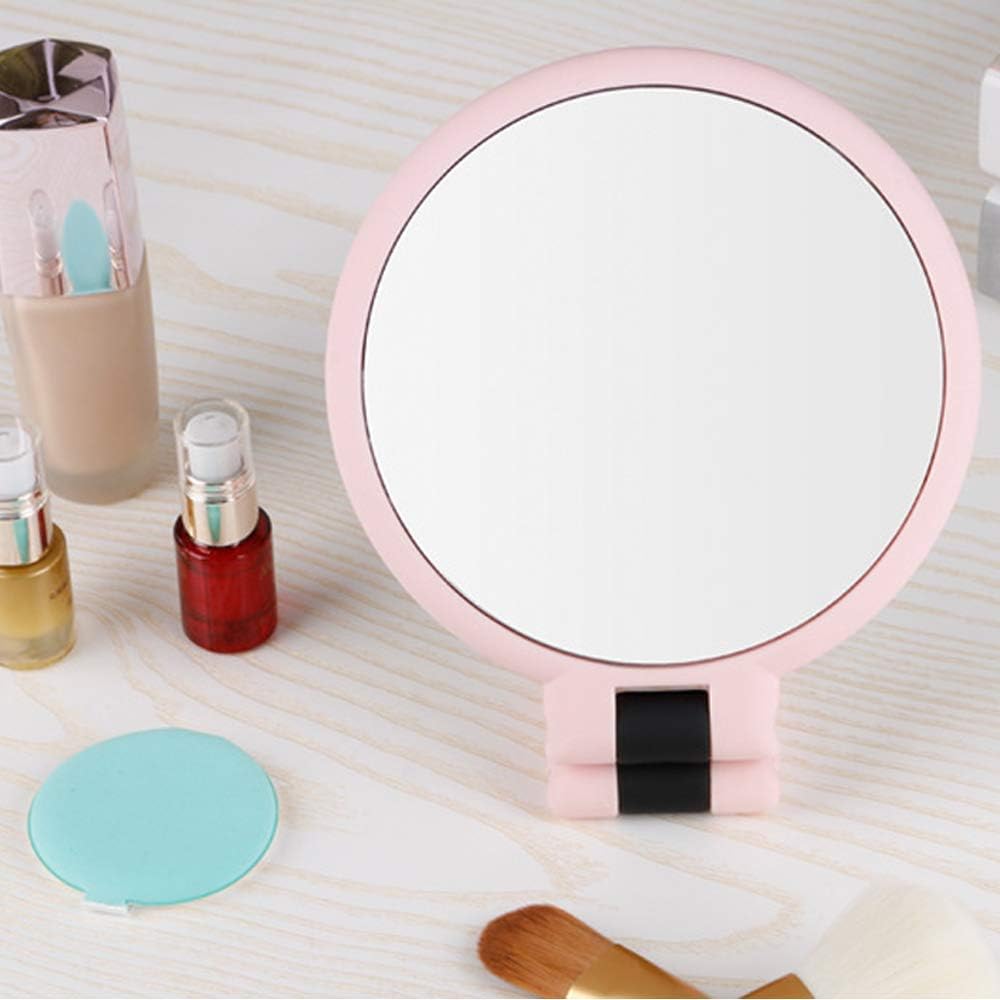 FUHUIM 15x Magnifying Handheld Mirror, Double Sided Pedestal Magnification and True Image Makeup Mirror, Compact Size and Portable Vanity Cosmetic Mirror for Girl, 9.3" L x 1.9" W: Home & Kitchen
