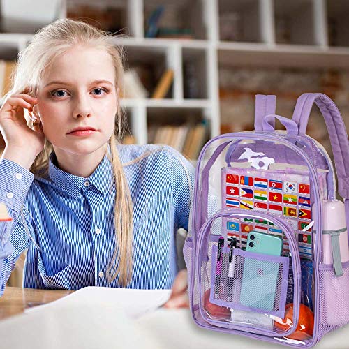 clear purple backpack