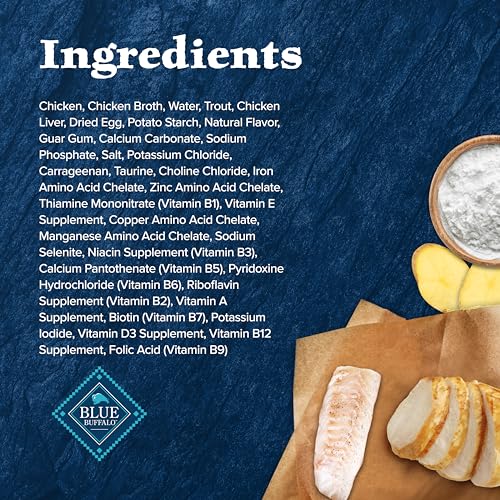 BLUE BUFFALO WILDERNESS WILD DELIGHTS MINCED WET CAT FOOD, HIGH-PROTEIN & GRAIN-FREE, MADE WITH NATURAL INGREDIENTS, CHICKEN & TROUT RECIPE IN TASTY GRAVY, 5.5-OZ. CANS (24 COUNT)