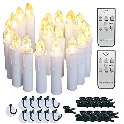 Raycare 20 PCS Battery Operated Taper Candle Lights with Remote, Led