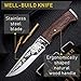Hunting Knife - Survival Knives with Sheath - Engraved Fixed Blade Knife - Hunter Bushcraft Bowie Knofe - Classic Long Blade Knifes with Wood Handle for Men - Best for Hunting Camping Defense 2428