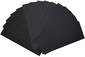 Annietfr 80 Grit 120 grit 220 Grit Assorted Grit Sandpapers for Wood Furniture Finishing, Metal Sanding and Automotive Polishing, 9 x 3.6 Inch Dry or Wet Sanding Sheets (15pcs)