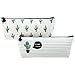 August Dream Canvas Pencil Case Box Pen Pouch Coin Purse Pouches Cosmetic Makeup Bag Cactus Pastoral Bandage Set of 3