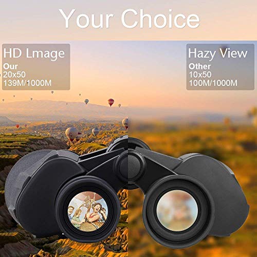 Pansonite 20x50 Powerful High Definition Binoculars with Durable Portable and Fully Coated Lens for Birding Watching, Camping, Hunting, Concert, Sports, Sightseeing and More