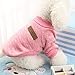 Mikey Store Pet Dog Clothes Soft Thickening Warm Stripe Polar Fleece Winter Clothes (Pink, XS)