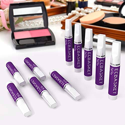 Nail Glue for Acrylic Nails - 10Pcs Adhesive Super Bond for Fake Nails Tips ECBASKET Professional Nail Glue for Artifical False Nails Long Lasting 0.07oz/pcs - Thumbnail 6