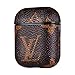 Gift-Hero Compatible with Airpods 1/2 Case,Cute 3D Luxury Leather Shockproof Cover Designer Skin Keychain,Cool Fun Funny Fashion Design Stylish Case for Girls Women Ladies Teens Air pods(Brown Louis)