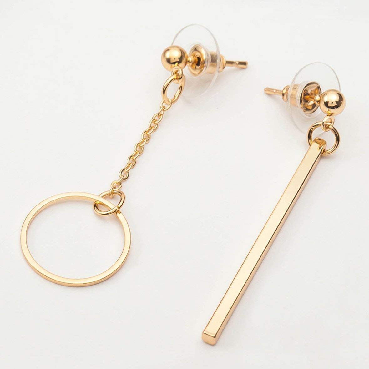 Tivolii Simple Geometric Asymmetrical Five-Pointed Star Triangle Earrings Korean Temperament Long Earrings Earrings