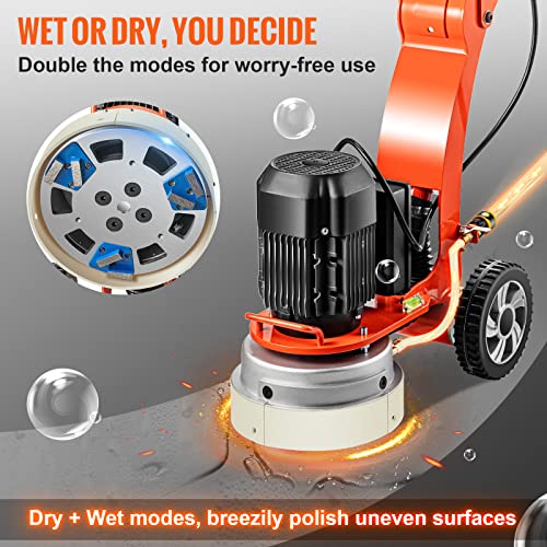 VEVOR Electric Concrete Floor Grinder 10" WalkBehind Grinder 1.5HP