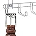 mDesign Closet Wall Mount Men's Accessory Storage Organizer Rack - Holds Belts, Neck Ties, Watches, Change, Sunglasses, Wallets - 8 Hooks and Basket - Chrome