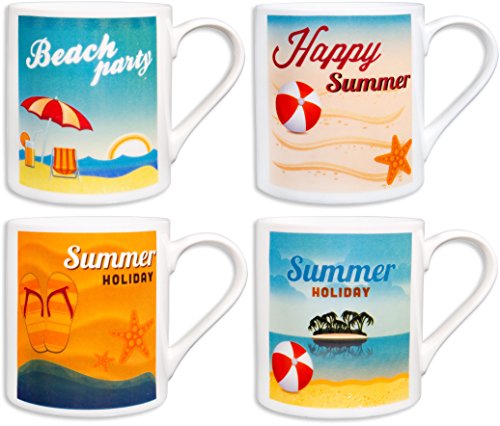 Beach party mugs 17 oz. (set of 4) includes beach chair…