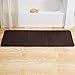 Lavish Home Oversized Bathroom Rug-Memory Foam Bath Mat in Brown Textured Stripes- Extra Long Non-Slip Absorbent Runner for Shower, Tub, or Kitchen