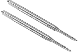 uxcell 2pcs Hand Plug Tap #0-80 UNF 2B Thread Plug Style Taps Straight Flute Screw Tapping Threading Tool High Speed Steel HS