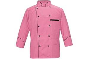 WARRIORPOINT Men's Multi Color Chef Jacket/Light Weight Chef Coat With Contrast Black Piping(Size,S-5XL)
