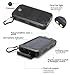 F.Dorla 20000mAh Power Bank Solar Charger Waterproof Portable External Battery USB Charger Built in LED Flashlights with Compass for iPad iPhone Android cellphones (Black)