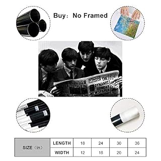 XYDQ Poster sur toile The Beatles en noir et blanc – Art mural – Impression moderne – Décoration de chambre de famille… - Les Beatles, Paul McCartney, John Lennon, RIngo Starr, George Harrison XYDQ Poster sur toile The Beatles en noir et blanc - Art mural - Impression moderne - Décoration de chambre de famille… – Image 2