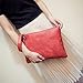 Hunputa Women Leather Handbag Clutch Evening Bag Simple Retro Envelope Package (Red)