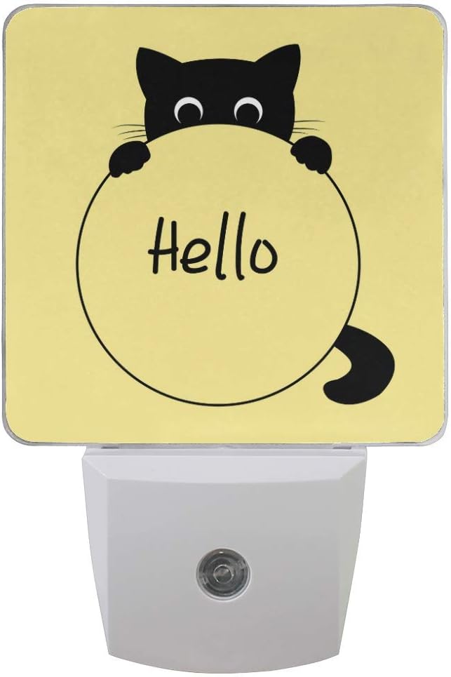 Gato negro Gatito Mantenga el marco del círculo Lindo personaje de