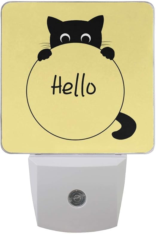 Gato negro Gatito Mantenga el marco del círculo Lindo personaje de