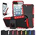 CINEYO(TM) Apple iPhone SE Case / iPhone 5/5S Case heavy Duty Rugged Dual Layer Case with kickstand (Apple iPhone SE Case / Iphone 5/5S Black) (Red)