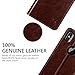 Belemay Compatible with iPhone X Wallet Case, Genuine Cowhide Leather Flip Case Slim Fit Folio Cover, Card Holder Slots, Kickstand, Cash Pockets, Brown