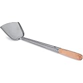 Craft Wok Medium Wok Spatula Stainless Steel Wok Chuan Turner with Ergonomic Wooden Handle Traditional Asian Cooking Utensil / 732W5